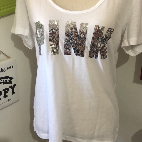 PINK Victoria's Secret Tops - VS PINK BLING TEE SIZE LARGE